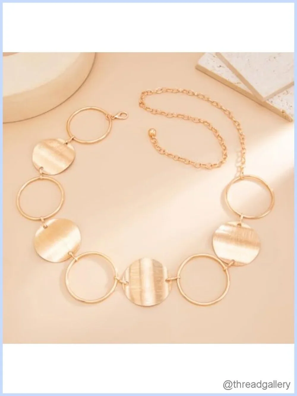 Chunky Gold Plated Circle Disc Body Chain Belt Women Festival Jewelry Adjustable